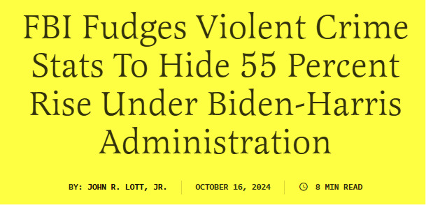 =BREAKING=FBI caught lying about crime statistics to help Kamala Harris get elected. Do you think people were buying the lies or could see the truth?