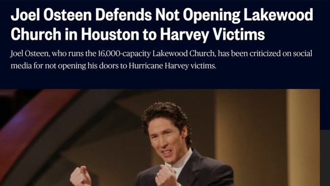Wnere are all the megachurches when disasters strike?