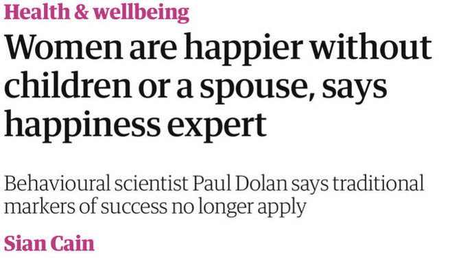 Do you believe that women who don't get married and have children are happier?