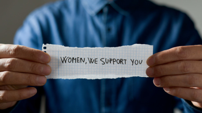 In what ways can men be allies to women when it comes to advocating for and protecting reproductive rights?