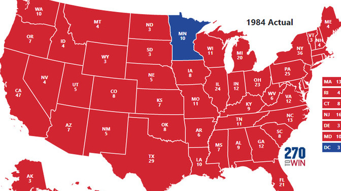 How big of a meltdown would Democrats have if hypothetically the 2024 election was a repeat of 1984 with Trump winning 48 states?