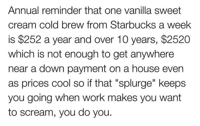 Why do people complain about their finances when they spend so much on coffee every day?