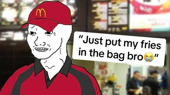 How would you react if you were at McDonalds and you saw Donald Trump in the back cooking up your fries 🍟?