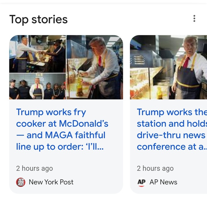 What are your thoughts on Trump getting relagated to working at McDonalds, as part of a plea deal?