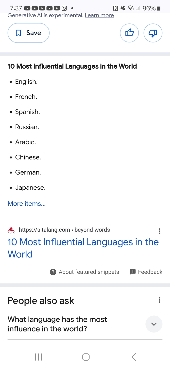 Do you believe too that the Greek language is the most influential in the world?