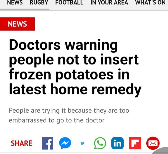 Will a frozen potato help tighten me up after a good session?