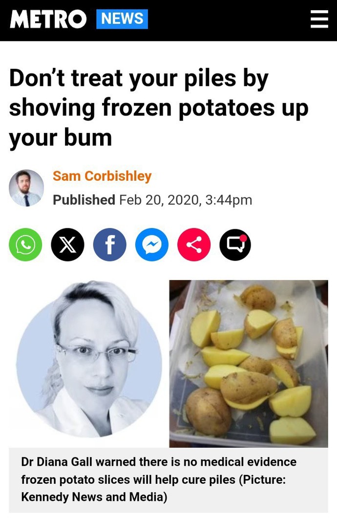 Will a frozen potato help tighten me up after a good session?