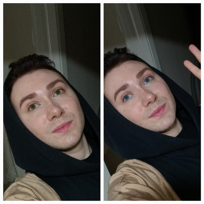 Just trying on coloured contacts! Which one do you think looks better on me, blue or green?