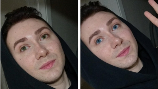 Just trying on coloured contacts! Which one do you think looks better on me, blue or green?