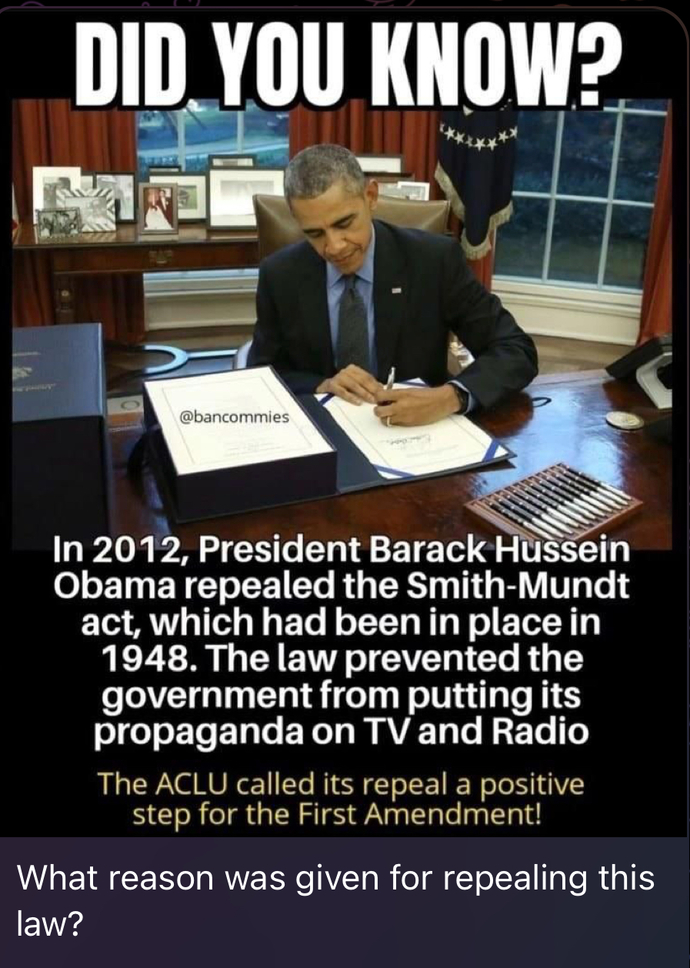 Did you know democrats signed a bill to be able to post their propaganda?