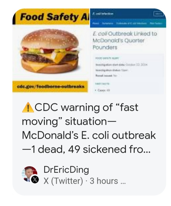 Is Trump responsible for the ecoli outbreak at McDonalds?