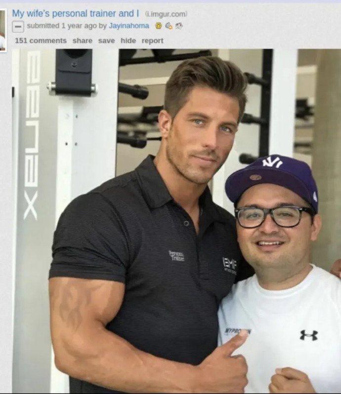Titled: "My wifes personal trainer and I"
