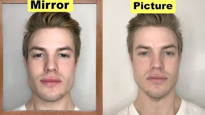 Which one do you think is lying to us: the camera or the mirror?
