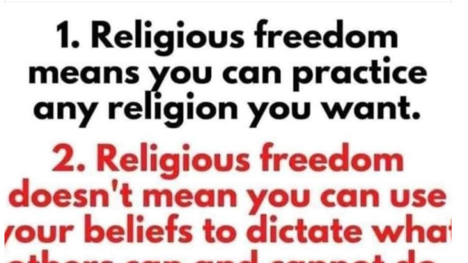 Why don't people grasp this simple point regarding religious freedom?