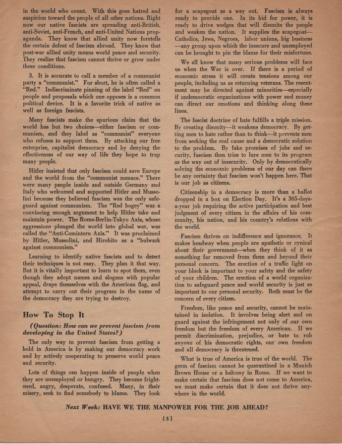 Want to know what Americans knew about fascism in 1945?