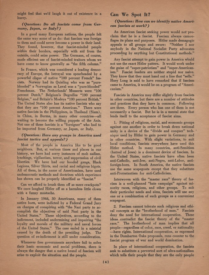 Want to know what Americans knew about fascism in 1945?