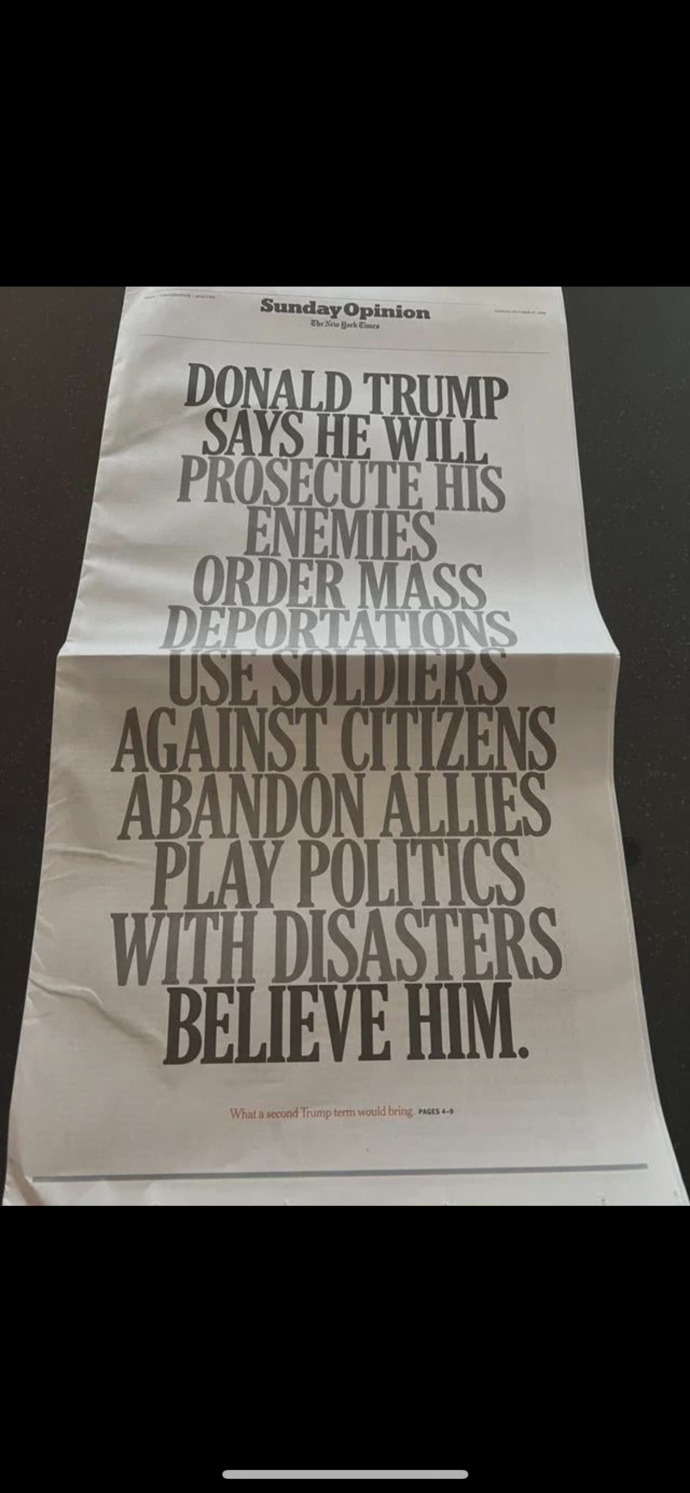 Here you go guys here the NEW YORK TIMES saying it in full caps! Your thoughts?
