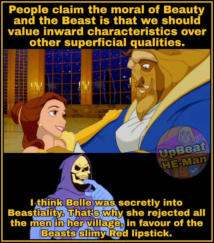 Beauty & the Beast. Do you think Belle was disappointed when Beast turned Human again?