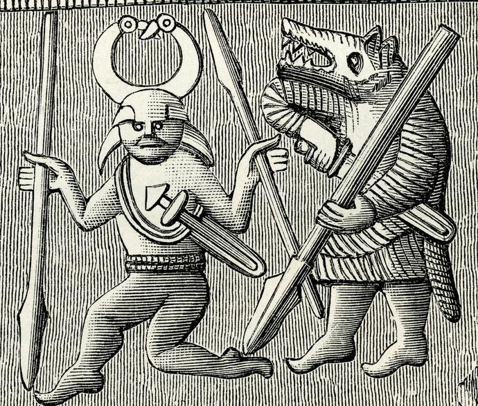 Here you see a drawing of two beserkers from the 7th century
