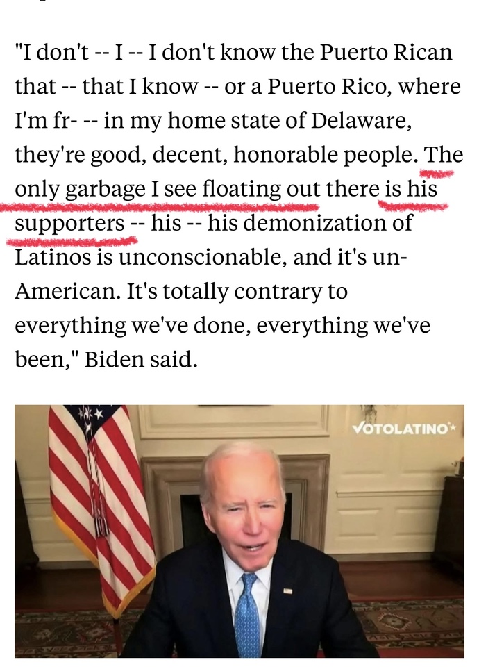 How do you feel about Biden referring to the American people as garbage🚛🚮 🗑️ ?