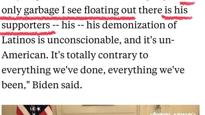 How do you feel about Biden referring to the American people as garbage🚛🚮 🗑️ ?