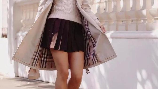 Which outfit paired with a miniskirt in winter looks better and more comfortable?