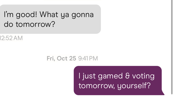 Did these msgs give off the vibe I wasn’t interested? 2 days & no reply?