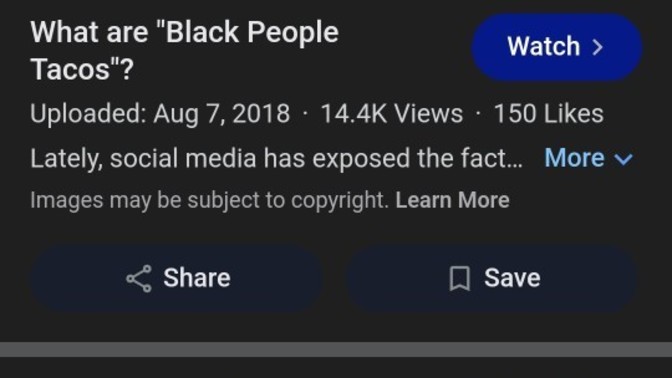 Have you heard of black people tacos?