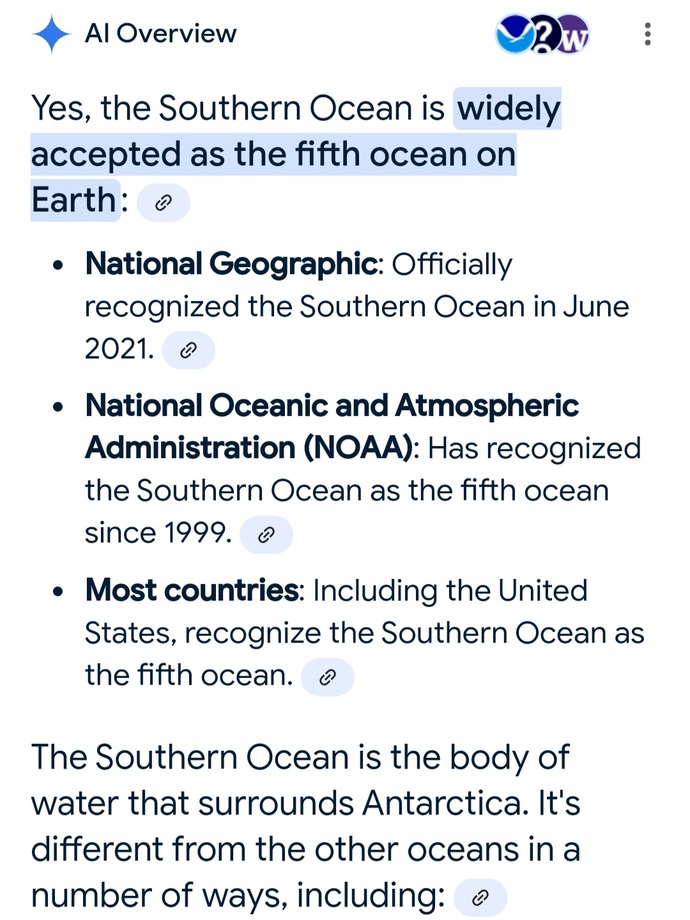 Do you recognize the existence of the 5th Southern Ocean?
