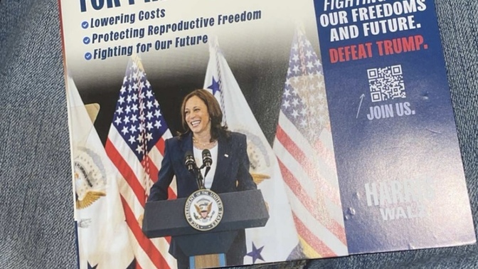 Just found a Harris flyer on the windshield of my car today after work. It was right in front of my Trump2016 hat on my dashboard. Are they desperate?