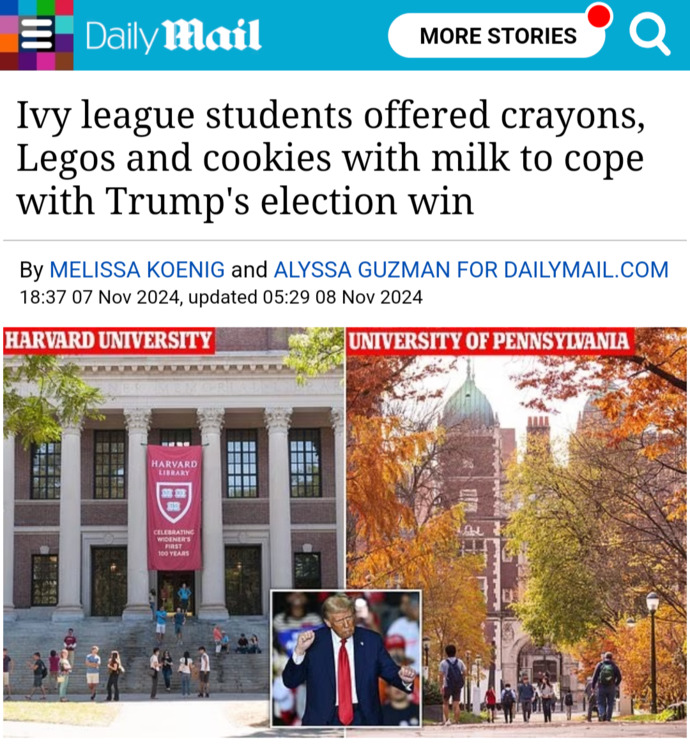What do you think about Universities Cancelling Classes After Trump Winning 2024 Election?