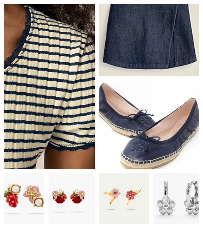 Which pair of earrings might look best with this outfit?