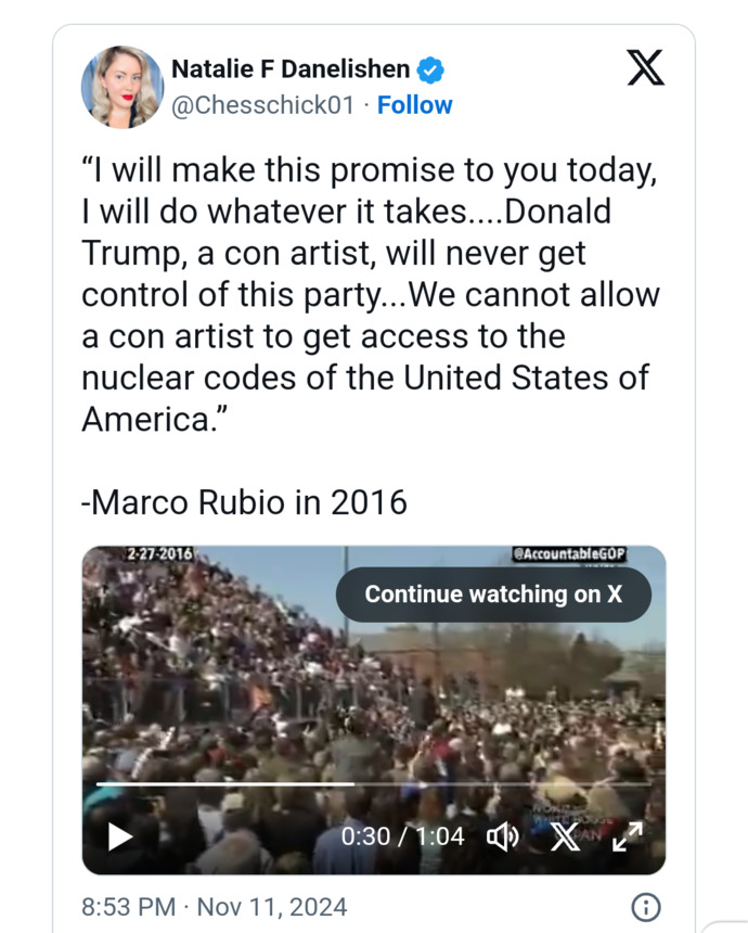Thoughts On Trump Picking Marco Rubio As His Secretary of State?