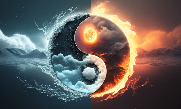 The fusion of the Divine Masculine and Divine Feminine. Fire of man, water of woman.
