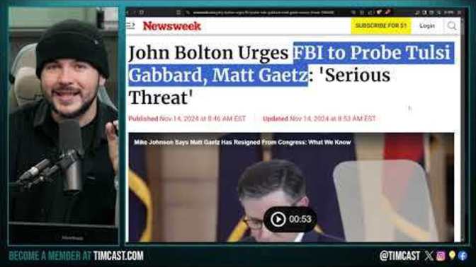 Do you agree or disagree with John Bolton who wants the FBI to go after Matt Gaetz & Tulsi Gabbard?