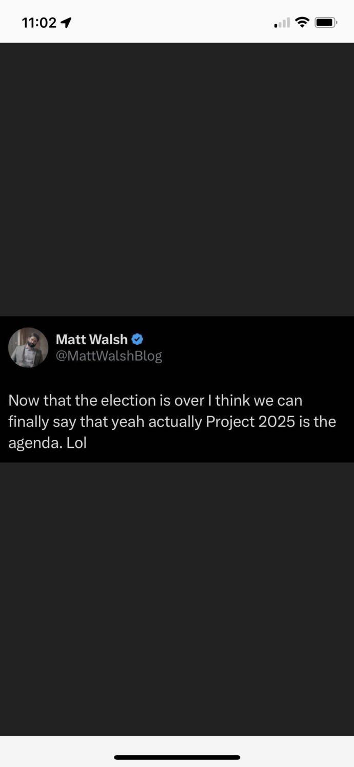 So, Project 2025 wasn't the agenda?