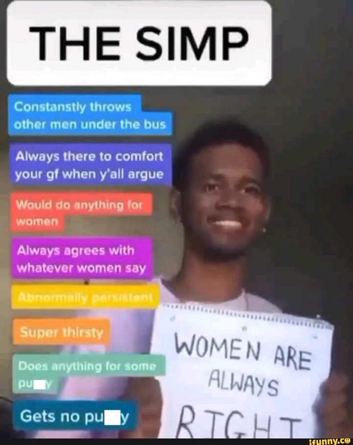 What do you think about simping?