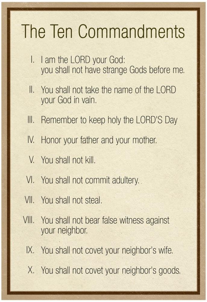Ten Commandments. Do you live by them & how importantare they to todays soceity?