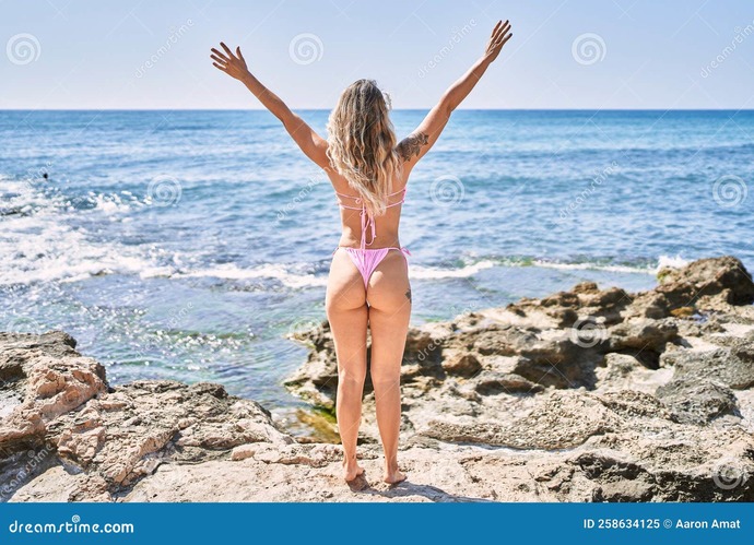 A stock image of a girl having the exact bikini