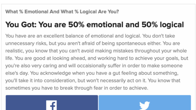 Are you more of an emotional or a logical person?