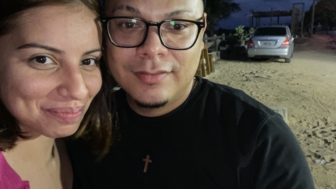 Does he look happy with me?