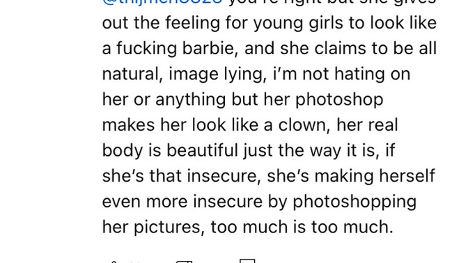 Do you think the influence of figures like Gina Savage is serious and affecting young girls' mental health and body image? What’s your thoughts?