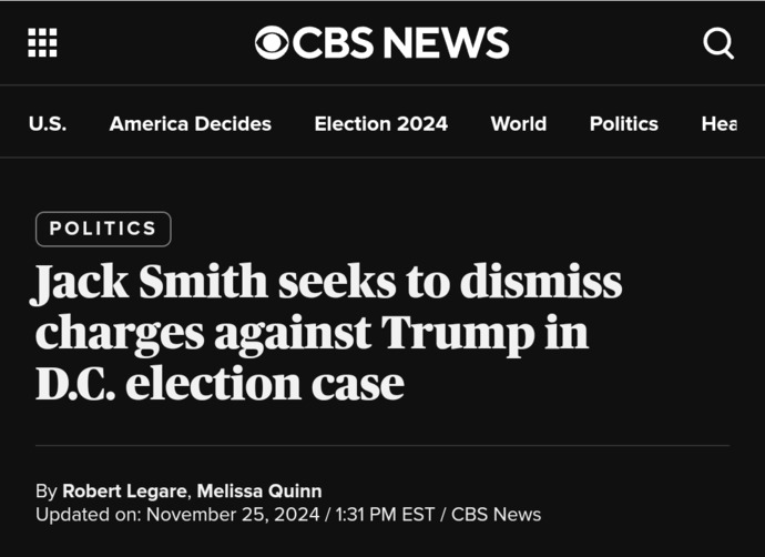 What Are Your Thoughts On Jack Smith Dismissing Donald Trumps Federal Election Inference Case?