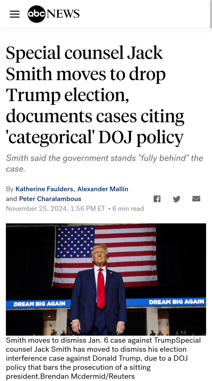 What Are Your Thoughts On Jack Smith Dismissing Donald Trumps Federal Election Inference Case?