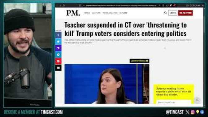 Teacher suspended for threatening to kill Trump Supporters. She now wants to be involved in politics. Should this teacher be involved in politics?