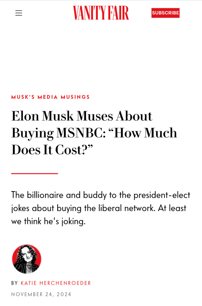 Elon Musk Jokingly Wants To Buy MSNBC, What Are Your Thoughts?