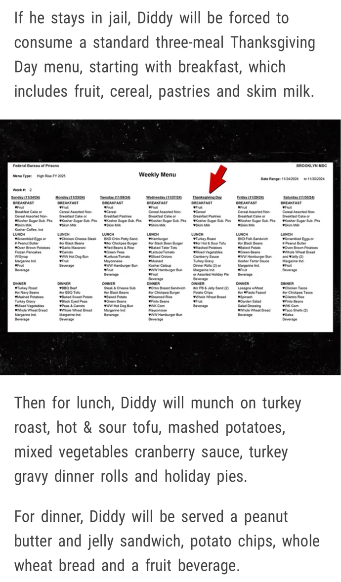 Thoughts on his Thanksgiving meal?