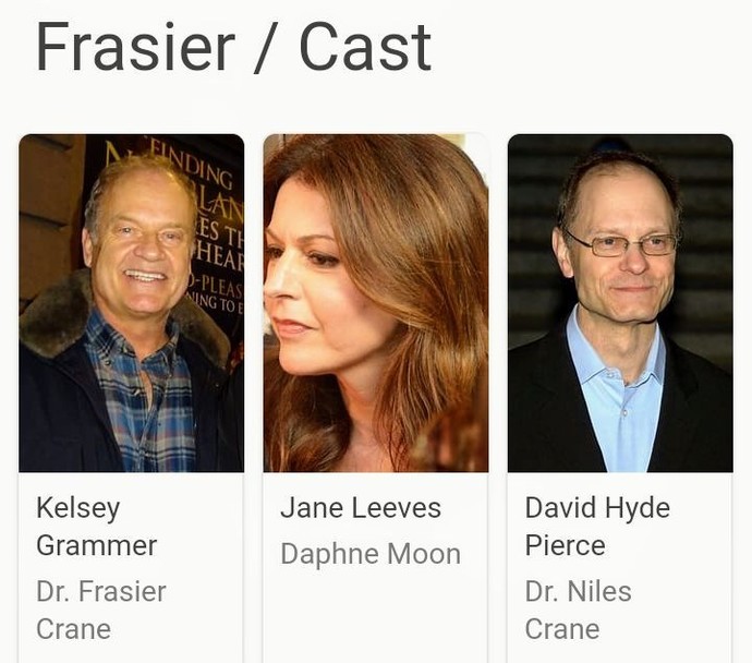 What is your favorite scene or scenes from the Frasier series?