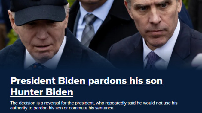 JOE BIDEN PARDONS HUNTER BIDEN after REPEATEDLY promising he never would and saying "NO ONE IS ABOVE THE LAW." Can you trust anything a Democrat says?
