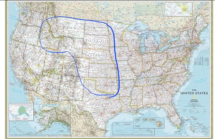 Is it weird there are no large cities in a 1/4 of America?